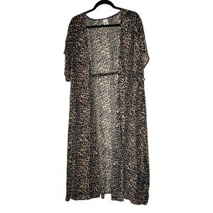 Leopard Print Midi Cover Up/Kaftan 2X - 3X